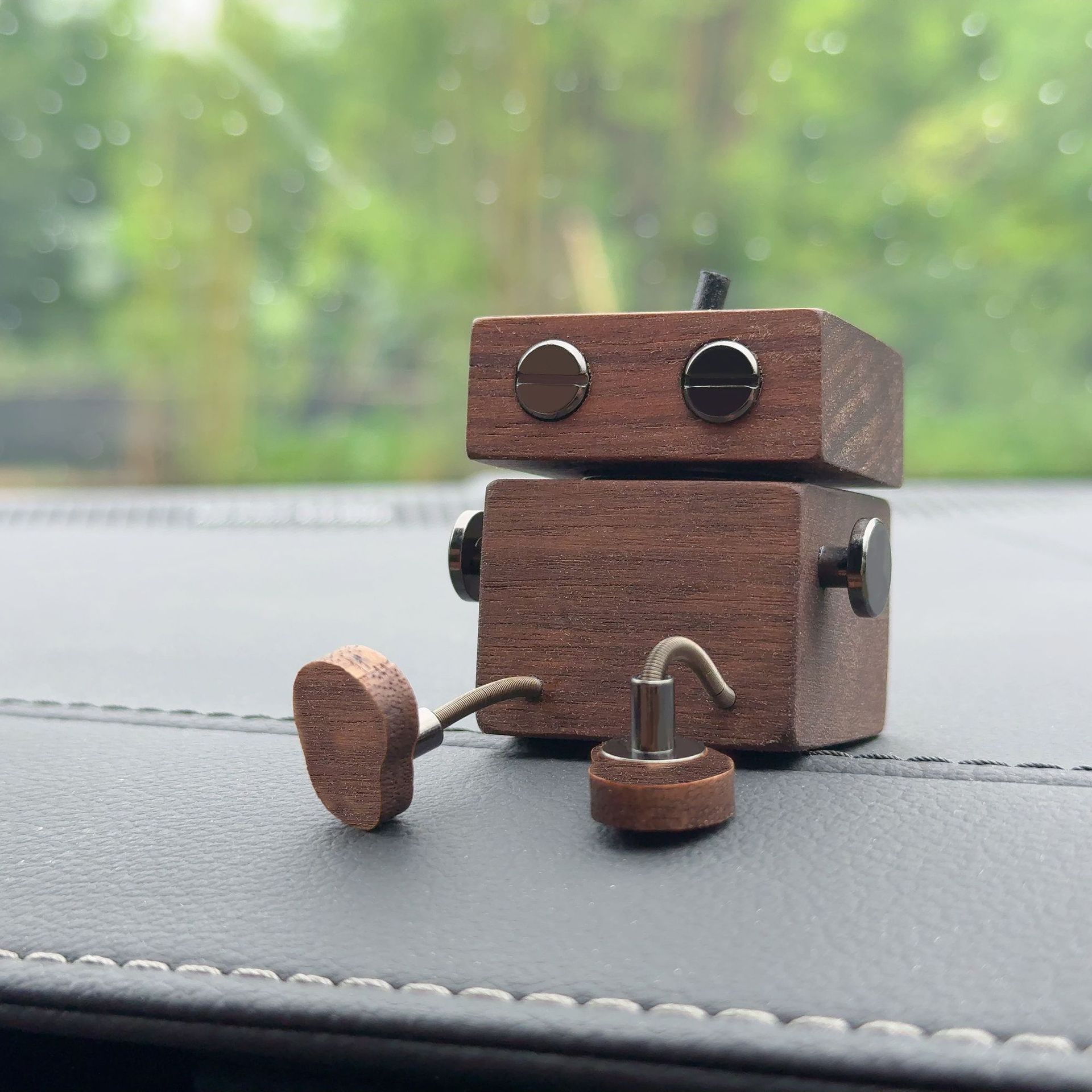 Robot de madera de pierna temblorosa de madera de nuez negra de automóvil perfumado salida de aire sin fuego perfumado decoración adornos lindos regalos