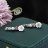 Crystal, earrings from pearl, accessory for crawling, suitable for import, Korean style, flowered