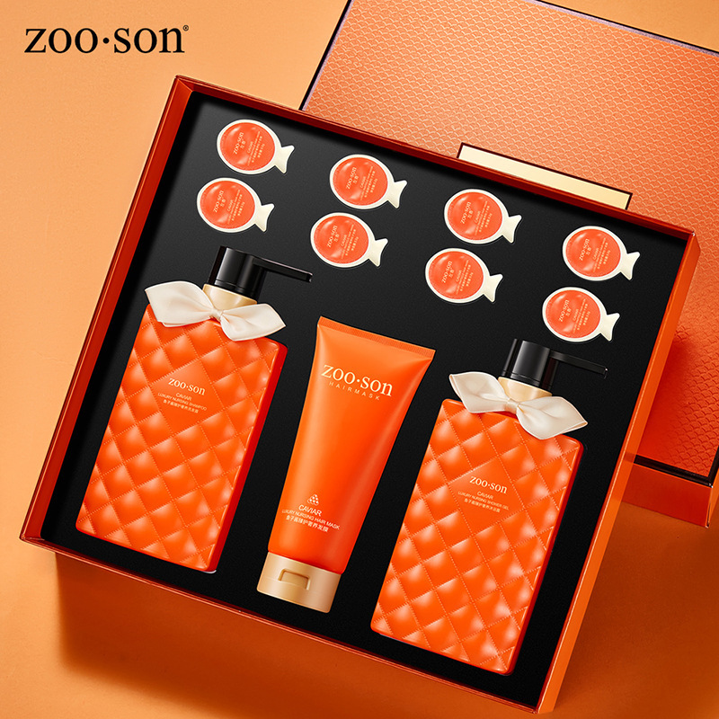 Zuoxiang Caviar Essence Zhenhui Luxury Care Combination Deep Cleaning Refrescante Shampoo Perfumado máscara para el cabello