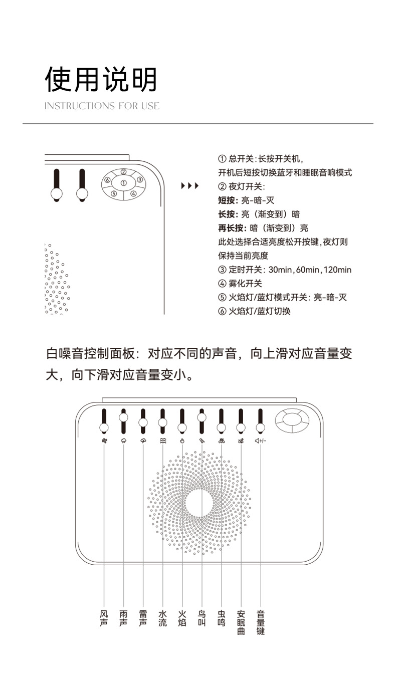 【电商热采】新款白噪音火焰香薰机 蓝牙火焰加湿器家用香薰机详情12