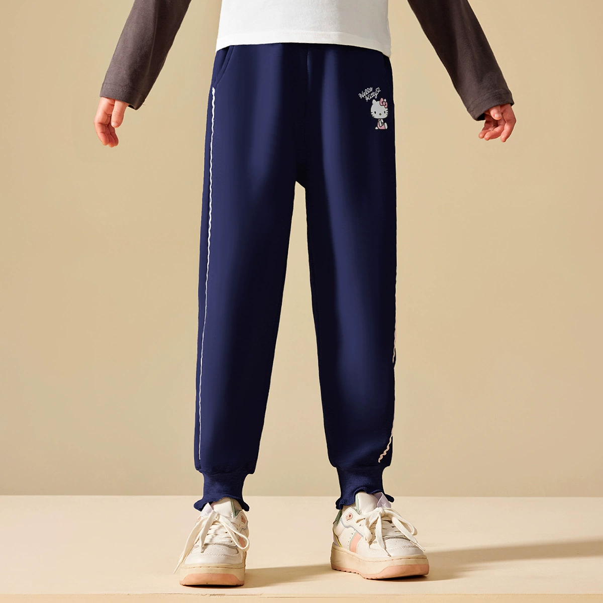 HelloKitty Kitty детские весенние мультяшные повседневные брюки 24 новые свободные брюки для девочек