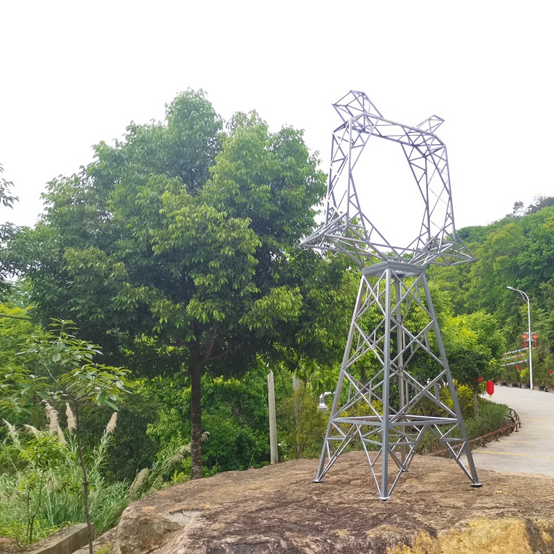 铁艺纯手工电力庭院模型高压电塔输电铁塔耐张供电学校落地式摆件