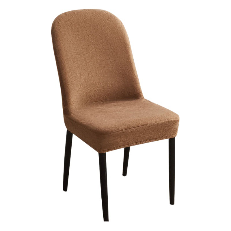 Cubierta de silla curva de felpa corta engrosada transfronteriza color sólido hogar elástico mesa de comedor silla cubierta simple antideslizante palillos cubierta