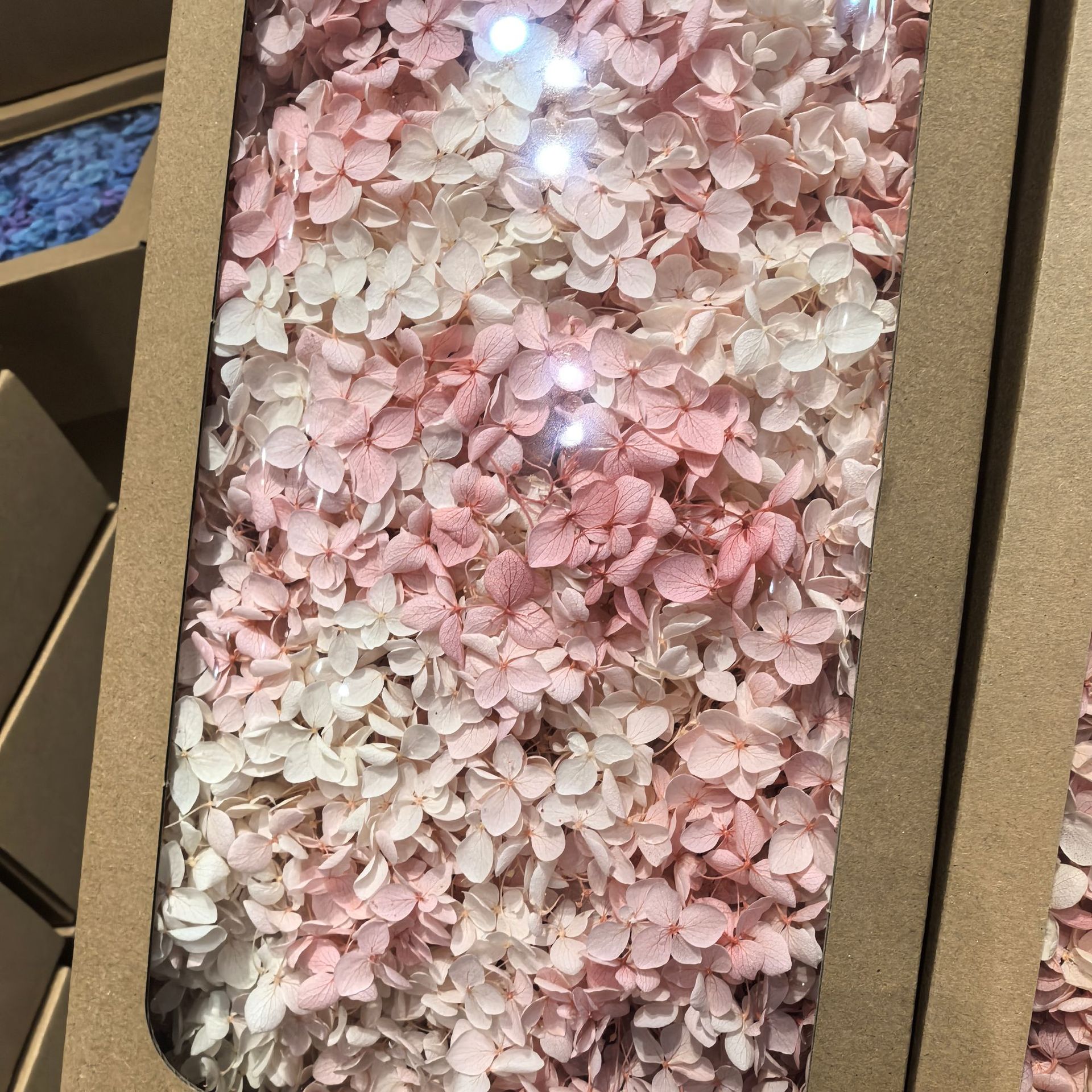 Flor eterna Hortensia Anna pequeña hoja flor seca flor real árbol de Navidad ventilador hecho a mano ramo DIY material paquete flor