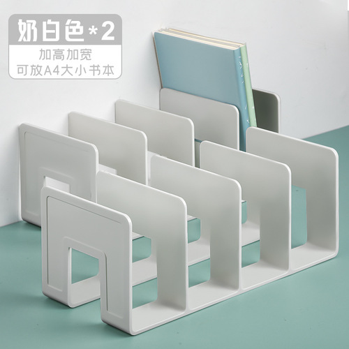 Simple Student Desk Bookstand Acrylic Four-Compartment Desktop Organizer Book Support Book Stand Reading Rack