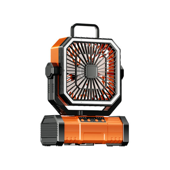 Cross-border outdoor camping fan lights long battery life camping fan dormitory desktop USB moving head charging fan