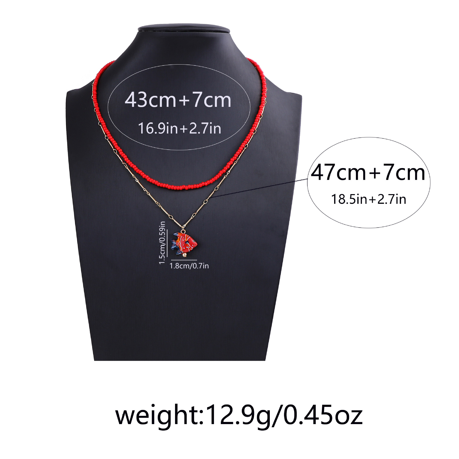 Fish Cute Seed Bead Ceramics Pendant Necklace Wholesale display picture 1