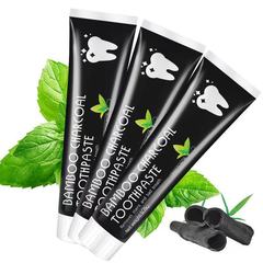 Bamboo charcoal removes yellow teeth, whitens teeth, removes bad breath toothpaste, removes yellow tooth stones, cools the family pack, affordable pack, freshens breath