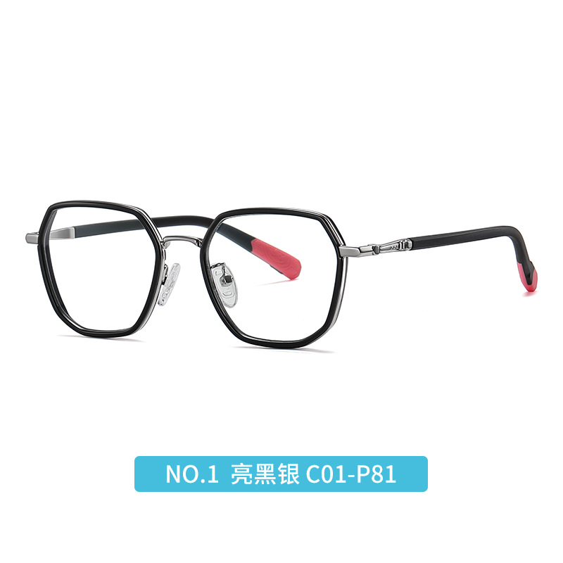 Nuevos niños gafas marco de moda multilateral color caramelo gafas lisas TJ855 ultra ligero TR de dos colores anti-azul gafas de luz