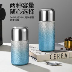 茶水分離チタンコーティング保温カップ、蓋付き二重飲み口ストローカップ、高級感ミニ真空ポケットカップ卸売