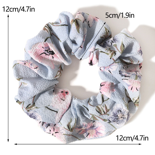 Floral Forget-Me-Not Pattern Fabric Headband Fashion Polka Dot Hair Tie Headband for Women Large Bow Hair Accessory