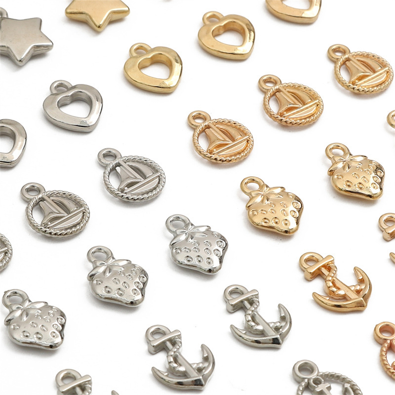 DIY Jewelry Accessories Classification 20 PCS/Package 304 Stainless Steel Solid Color Pendant