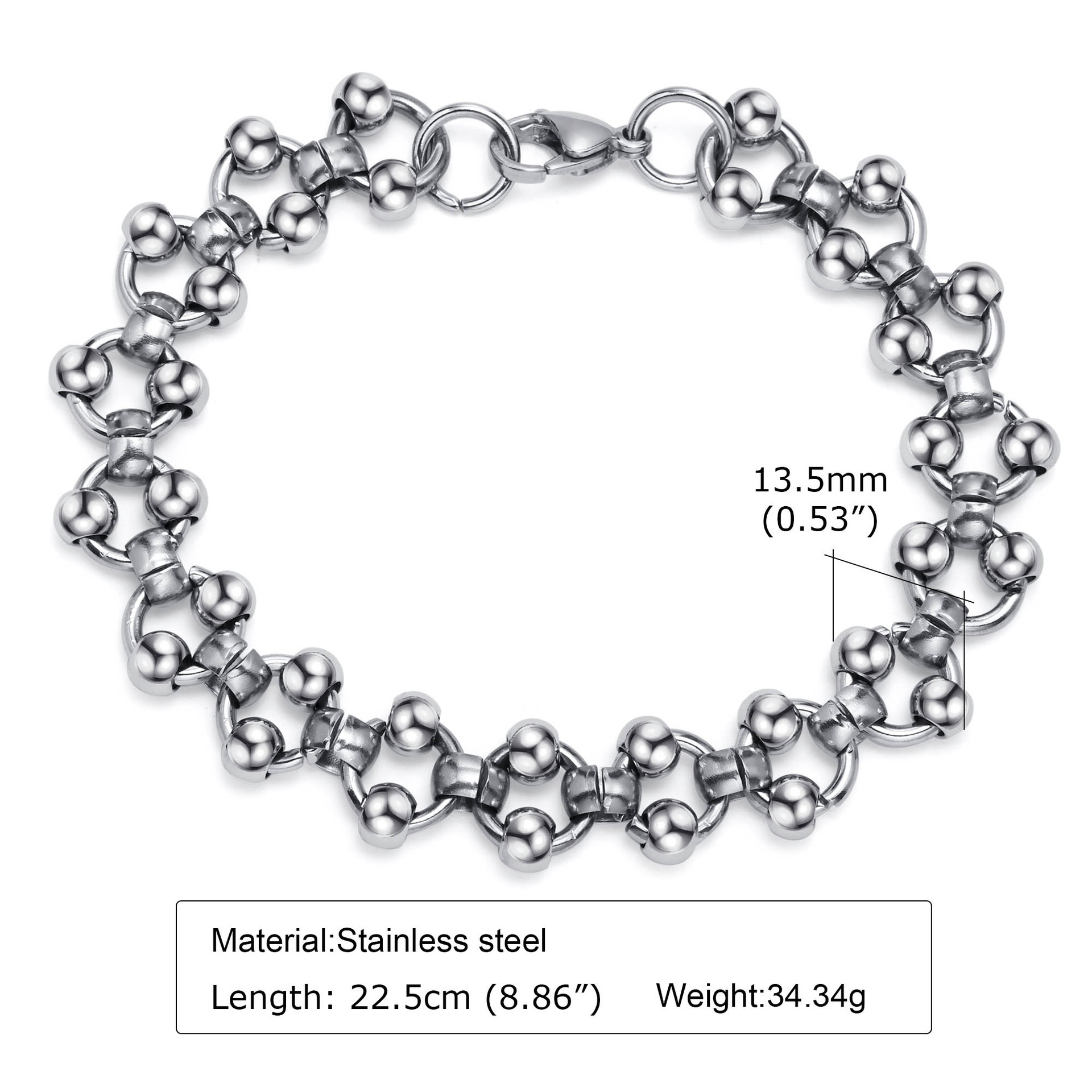40g Weight Fashion Solid Color 201 Stainless Steel Stainless Steel Bracelets In Bulk