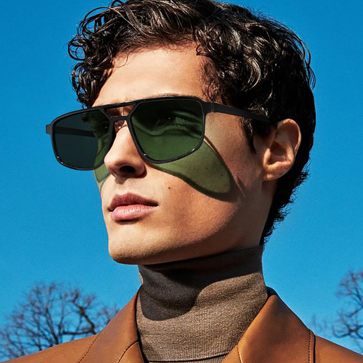 2024 transfronterizo nuevos hombres y mujeres de la misma Rana hueca gafas de la celebridad de Internet mismo de alto grado al aire libre UV a prueba de gafas de sol