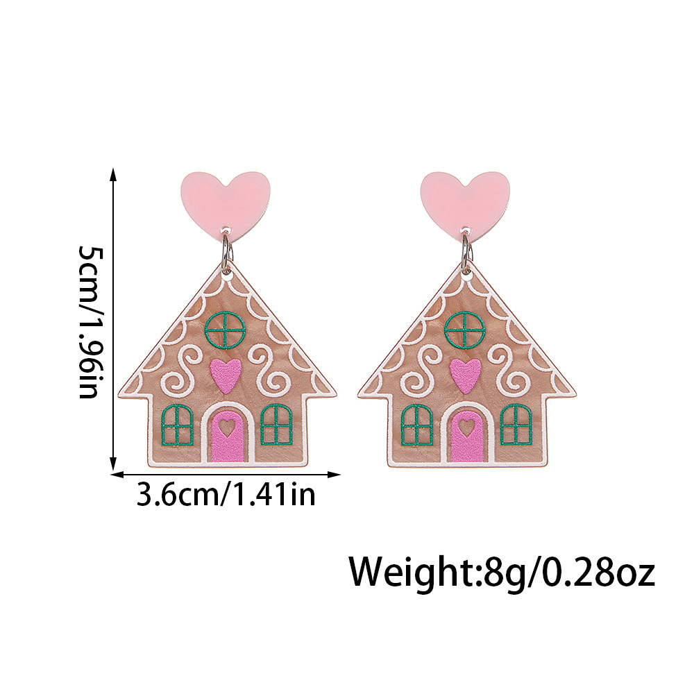 1 Pair Quantity 1 Pair Cute Heart Shape Arylic Drop Earrings