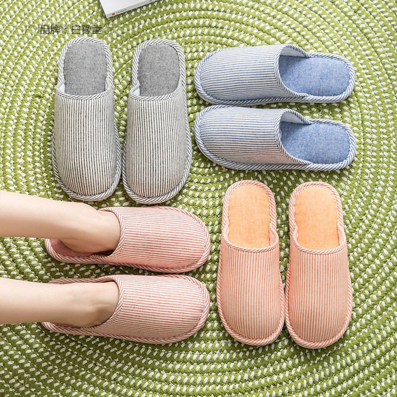 household slipper spring and autumn winter lady lovers Home Furnishing non-slip indoor floor Cotton linen The thickness of the bottom Four seasons