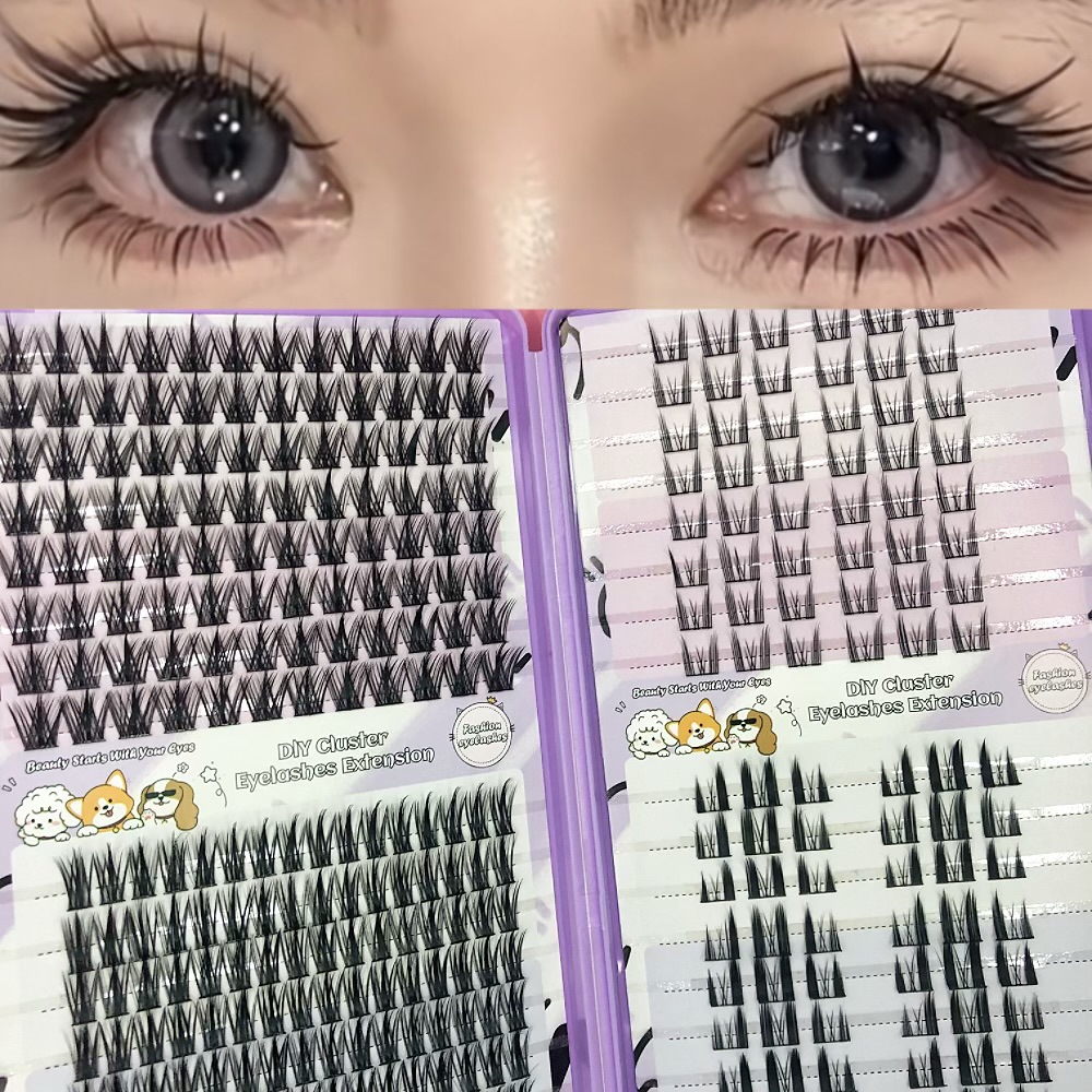 Serie de pestañas postizas transfronterizas Libro de pestañas de comercio exterior Pestañas postizas en inglés completas Pestañas postizas de gran capacidad, pelo segmentado de un solo racimo