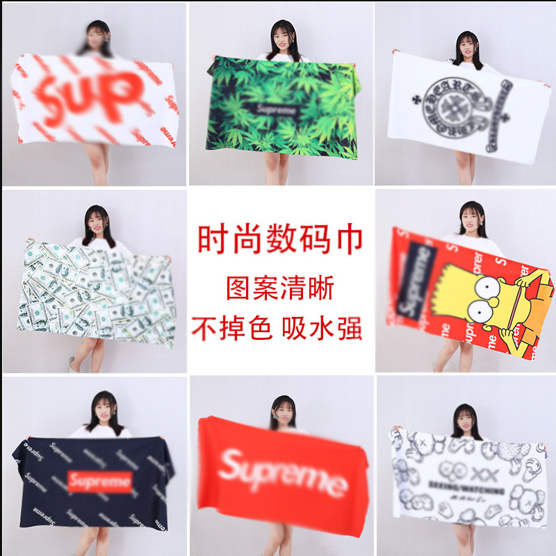 Fashion brand sup sports towel absorbent Sesame Street dollar bath towel lint-free crocheted heart towel printing does not fade