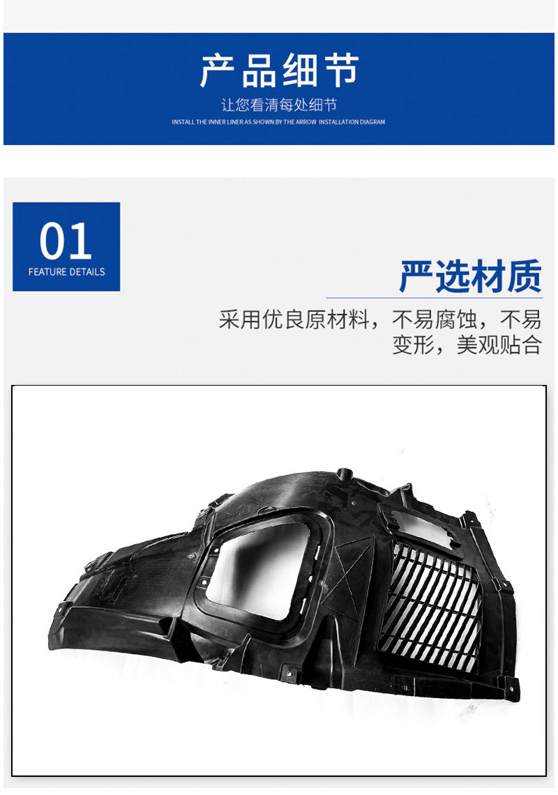 Suitable for Bmw 6 Series F06F12 Front Fender Lining F13 Wheel Cover Fender Chassis Lower Triangle Guard