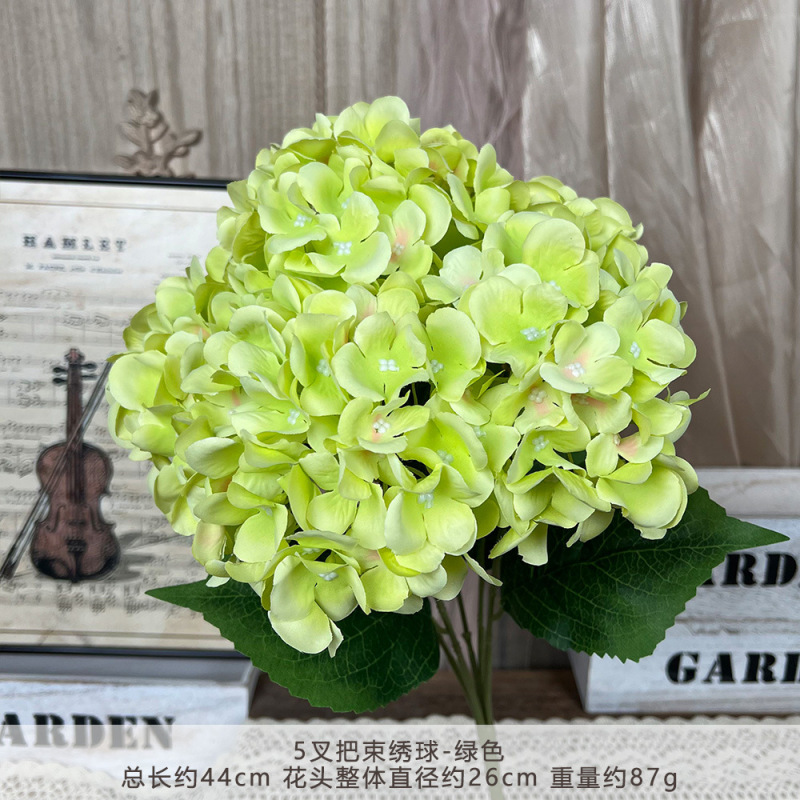 5頭の紫陽花、結婚式用造花、モール生地の紫陽花、結婚式場のフラワーアレンジメント、装飾フラワーアレンジメント、シルクフラワー卸売|undefined