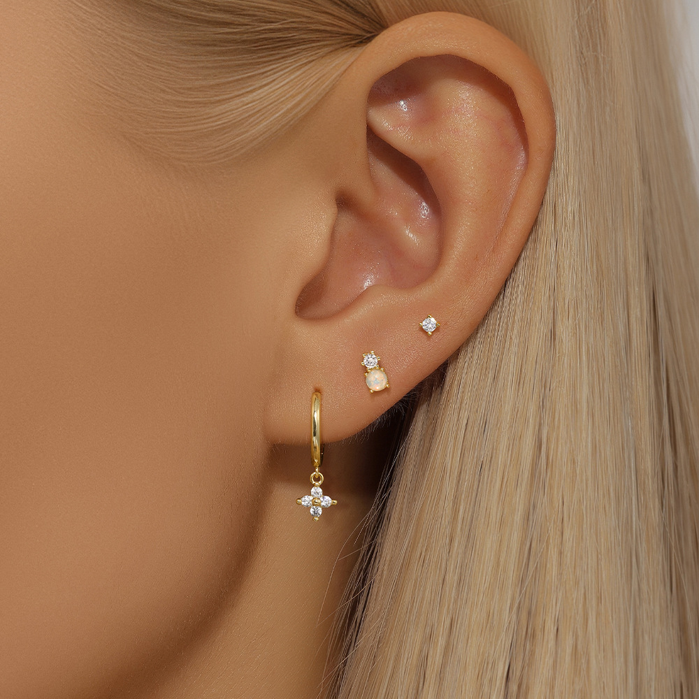 20g Weight 925 Sterling Silver Ear Needle Material December Birthstone Turquoise, Zircon Inlay Material Drop Earrings, Earrings, Ear Studs Classification 1 Set Quantity Holiday, Daily Occasion 925 Sterling Silver Material Geometric Pattern Women's Gender Inlay Design Simple Style Style 1 Set 925 Sterling Silver Turquoise Zircon Geometric Drop Earrings Earrings Ear Studs 4