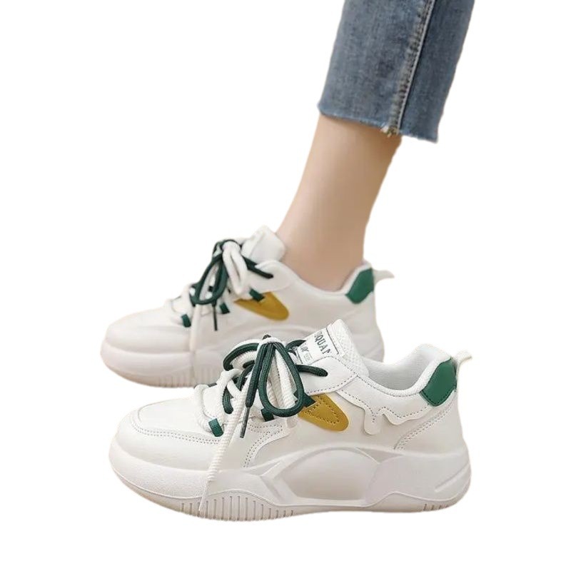 Zapatos de pop pop para mujeres 2024 primavera y otoño nuevos zapatos blancos para mujeres con suela suave antideslizante impermeable zapatos de verano