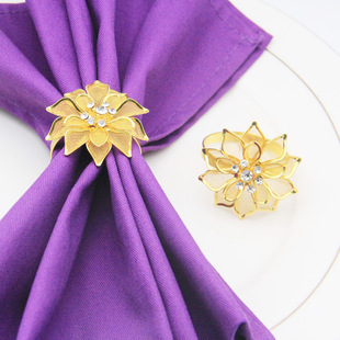 Hotel Model Room Decoration Gold and Silver Mesh Napkin Buckle Napkin Ring Napkin Ring Cloth Ring Manufacturer Wholesale