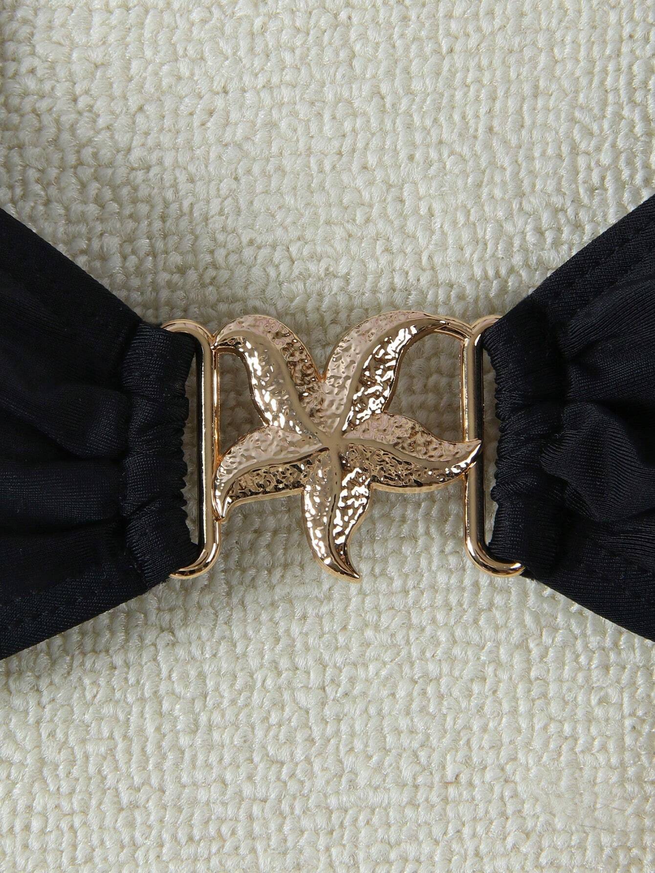 Europa y los Estados Unidos nuevos trajes de baño divididos femeninos hebilla metálica bikini cintura alta bikini trajes de baño transfronterizos mujeres