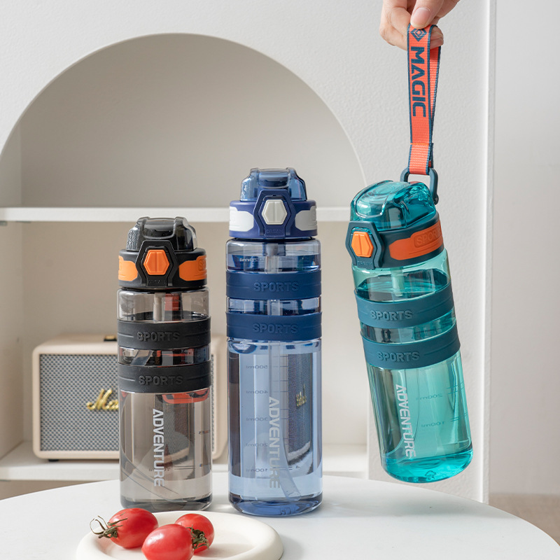 Taza de agua deportiva de alta capacidad taza de acondicionamiento físico al aire libre para hombres y mujeres taza de alumno hervidor de agua resistente a altas temperaturas de verano paja portátil
