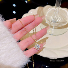 18k金项链配饰女百搭高级感小众水晶吊坠颈链抖音网红同款锁骨链