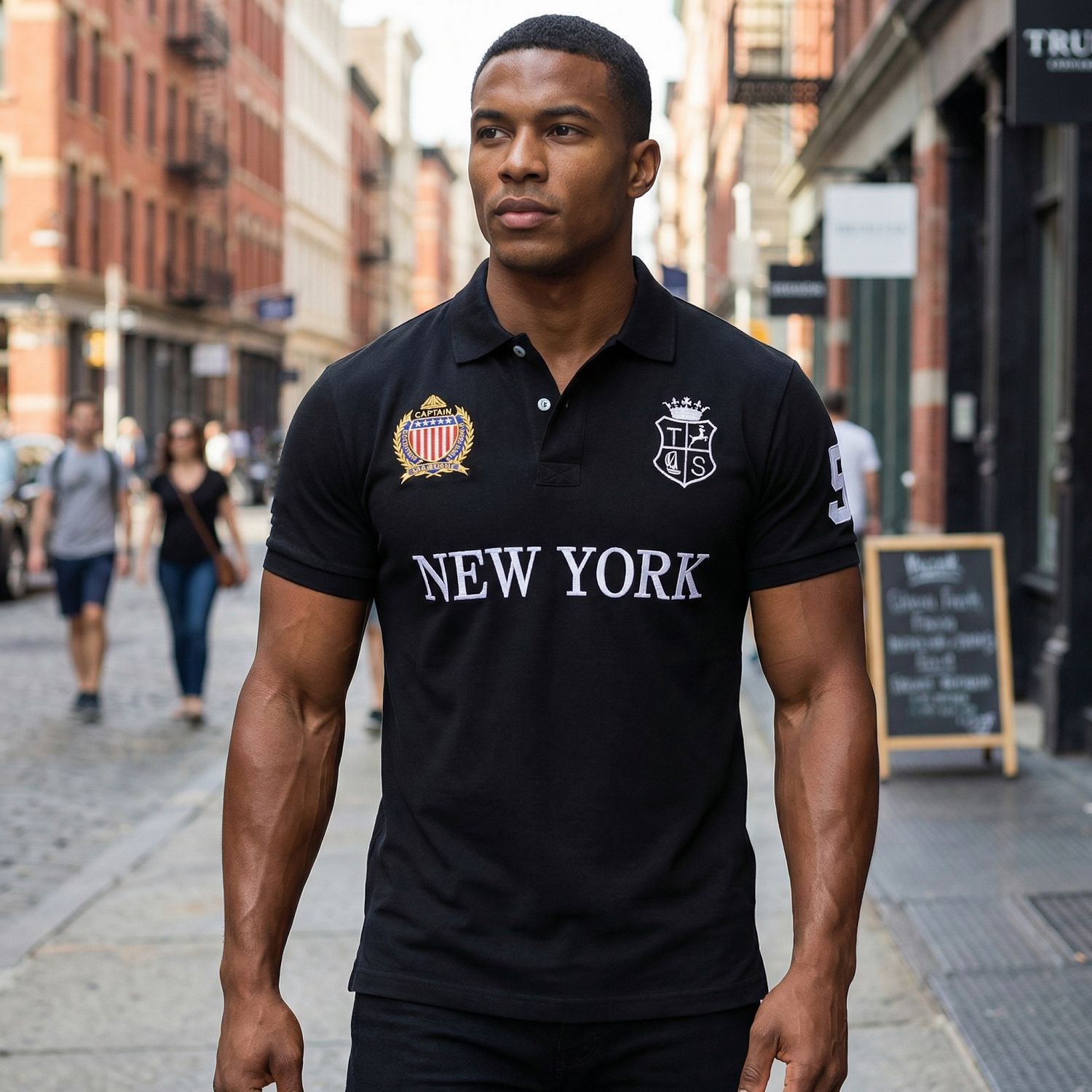 Nueva Camiseta Polo para Hombre, Algodón Bordado, Manga Corta, Informal, Deportiva, Comercio Transfronterizo, Negra, Simple, Holgada, Ajustada, Talla Grande.