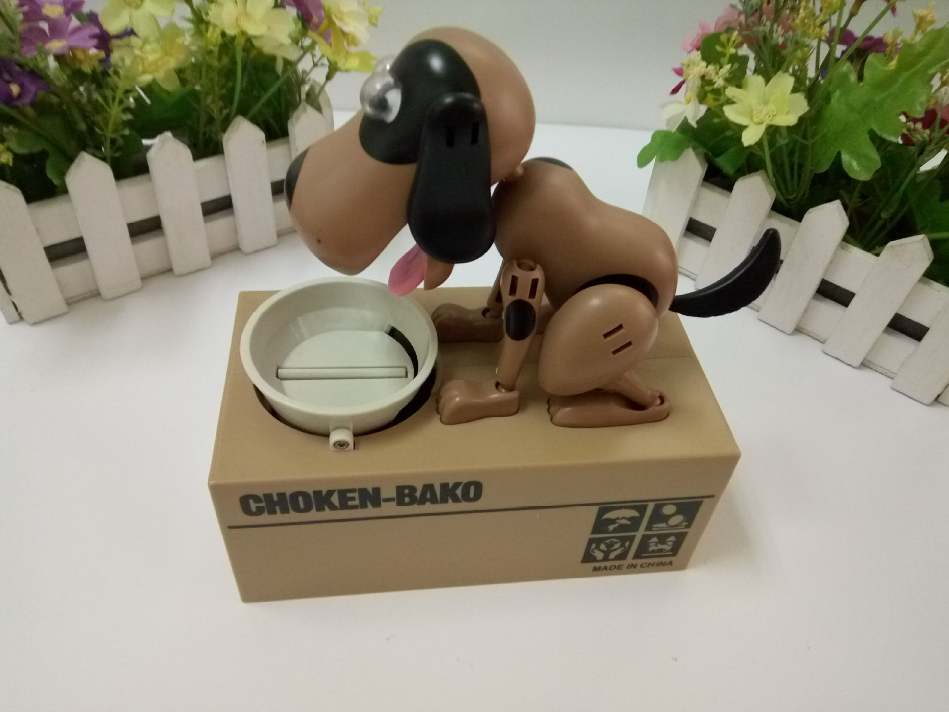 茶色と黒の犬 / 15*7.8*17cm