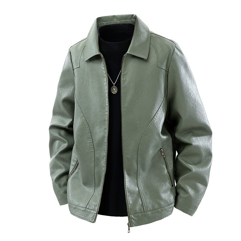 皮衣外套男款春秋美式复古潮牌皮夹克翻领上衣服