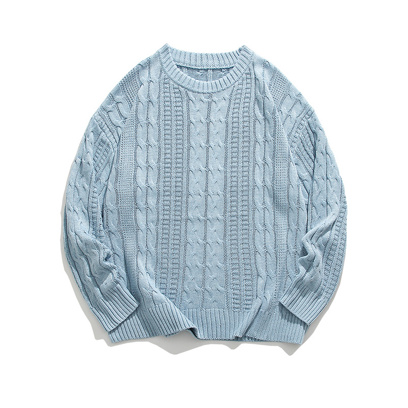 Herrenbekleidung trendige Herrenpullover für Herbst und Winter Stil einfarbig vielseitige Pullover Basis Strickpullover Herren Winter Stil_voghion.com