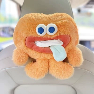 Car tissue box/set: Car Armrest Box Paper Box - orange-hair-strange-tissue-box
