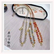 天然白水晶红兔毛红胶花紫水晶金发晶绿幽灵九尾狐珠珠链万能扣