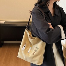森系托特包包女2025新款复古刺绣百搭单肩包大容量通勤时尚手提包