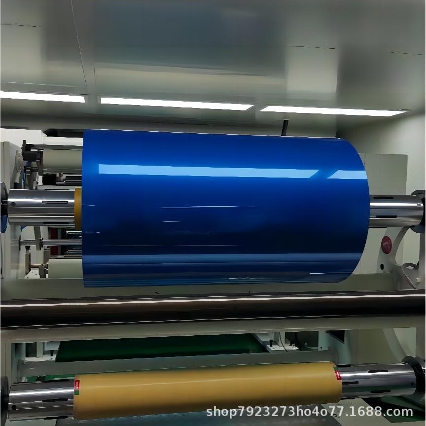 厂家供应50um蓝色PET单硅离型膜、PET单面硅油膜、高残余