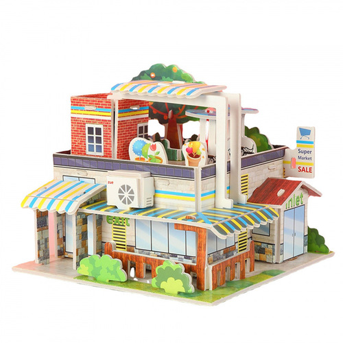 Children's 3D Model Puzzle, Parent-Child Interactive Educational Paper Assembly House Toy for Boys and Girls as a Gift
