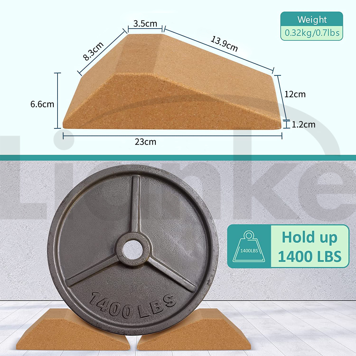 Corcho en cuclillas de ladrillo especial de ladrillo en forma de taburete de ladrillo de forma especial de ladrillo de la aptitud de ladrillo de la rodilla Protección de alta densidad resistente al desgaste ejercicio físico