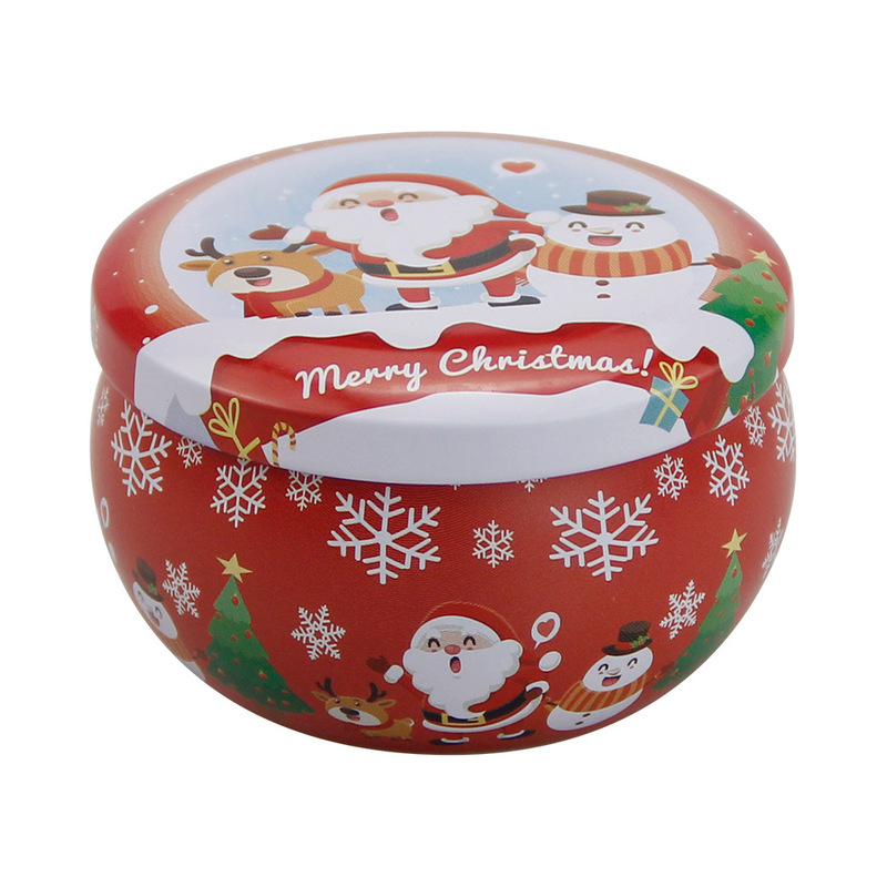 新しい 2.2 オンスブリキクリスマス香りキャンドル缶在庫卸売ホリデープロモーション包装クリスマス缶|undefined