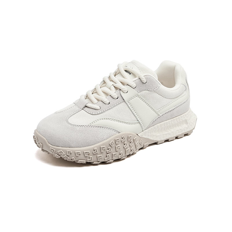 Zapatos antiguo León Deng Aegam mujeres 2026 nuevo estilo de primavera retro casual entrenamiento alemán zapatos blancos con suela gruesa y zapatillas deportivas de lana