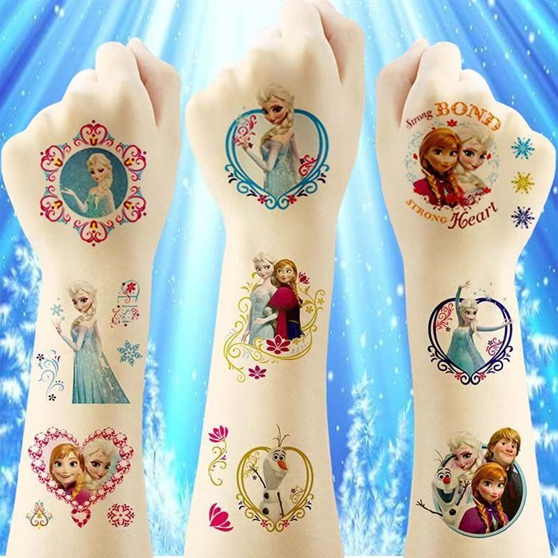 Wholesale Cartoon Frozen Princess Aisha Tattoo Stickers Kids Cute Snow White Temporary Arm Stickers