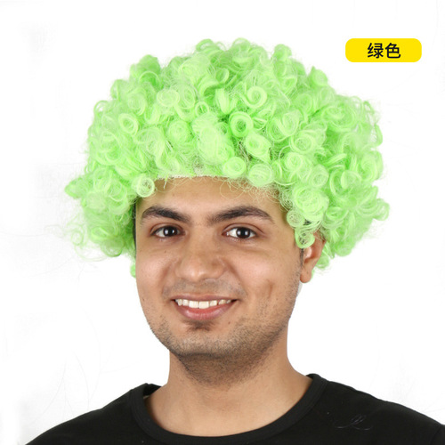 Factory Direct Wholesale Explosion Head Wigs in Multiple Colors, Recomended Wigs for Fans, European and American Short Curly Wigs