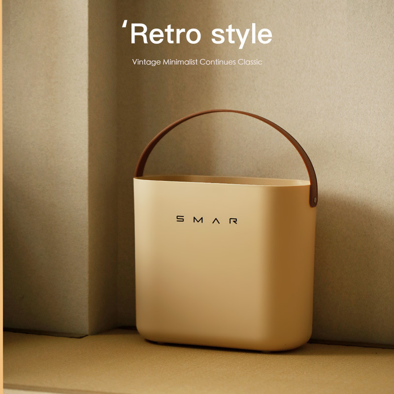 Retro Portable Trash Can for Home Kitchen, Living Room, Bathroom, Bedroom, Office, Toilet, Lidless Trash Bin Storage Retro Portable Trash Can for Home Kitchen, Living Room, Bathroom, Bedroom, Office, Toilet, Lidless Trash Bin Storage