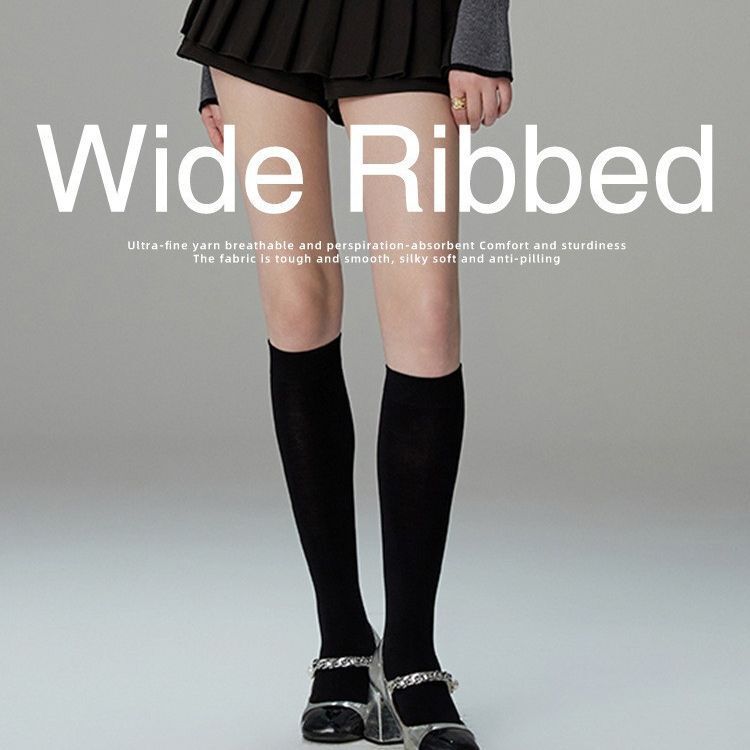 Spring and summer new white cotton thick micro compression packaging soft and comfortable calf socks 23144 women's socks