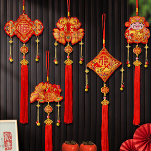 New Year of the Horse Hangings, Spring Festival Pendants, Koi Lion Awakening Firecrackers, Curved Fish Pendants, New Year Decorations, Chinese Knots