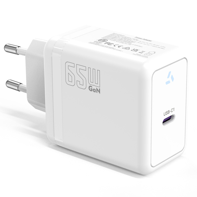 65W cargador de nitruro de galio estándar europeo cargador rápido de puerto C único estándar coreano certificado estándar europeo PD cargador rápido para teléfono móvil