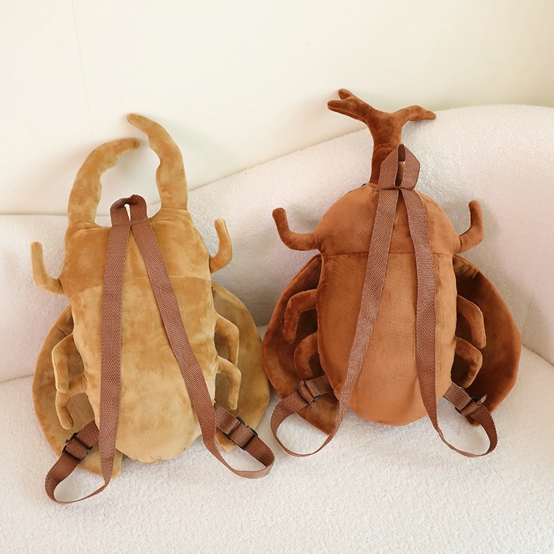 Mochila de insectos de simulación de niños bolsas de muñecas de peluche unicornio muñecas escarabajos lindos dibujos animados mochila pequeña transfronteriza