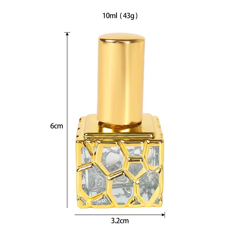 F060-Fabrik directo 10ML spray de galvanoplastia perfume en cubo de agua subenvasado mini botella de vidrio de muestra para viaje
